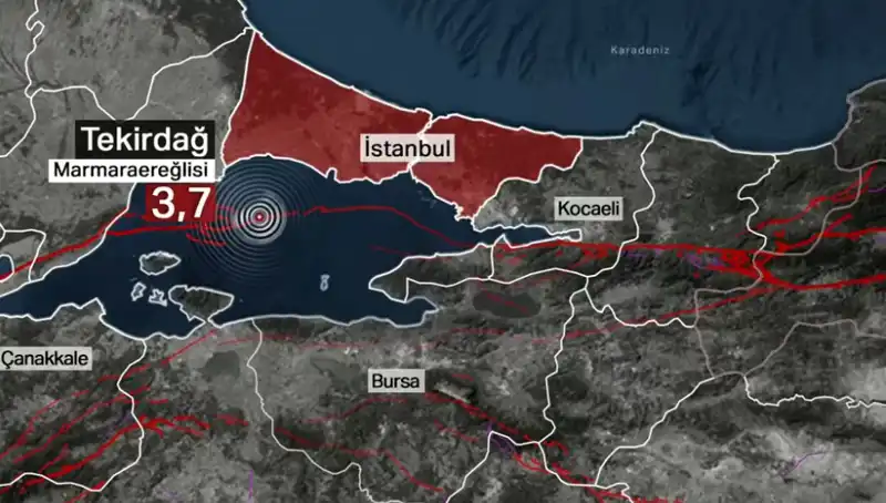 Marmara Denizi'nde Şok Eden 3,7 Büyüklüğünde Deprem!
